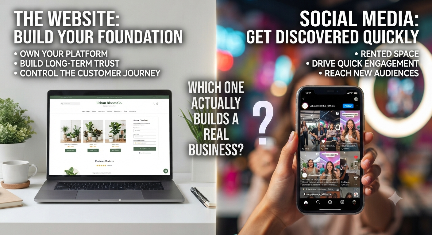 Website vs. Social Media: Which Builds a Real Business?
